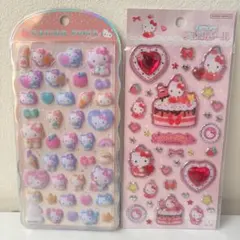 【正規品】ハローキティー　キラキラジュエル　コットンパフィーシール　セット