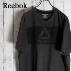 Reebok リーボック グレーモノトーンセンターロゴ プリントTシャツ