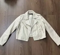 ZARA ホワイト ライダースジャケット M