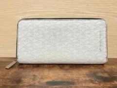 マイケルコース　ラウンドファスナー　長財布　ホワイト MKシグネチャー