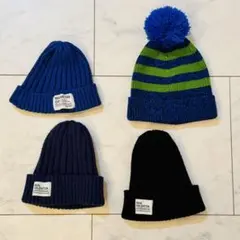 リブニット帽 アクリル100% ユニセックス　4点セット