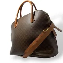 美品　CELINE　2wayバッグ　ブラウン　ショルダーバッグ　マカダム柄