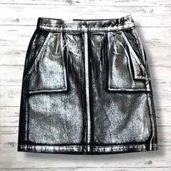 新品未使用 マウジー MOUSSY スカート メタリック シルバー 1 2000のサムネイル