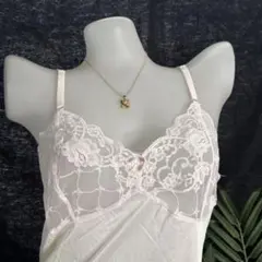 VT82 綺麗な花柄♪幅広レース　スリップ　85-90 ピンク系