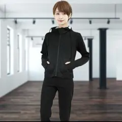 smarty サウナスーツ ウォーキング ランニング ウェア ブラック　黒