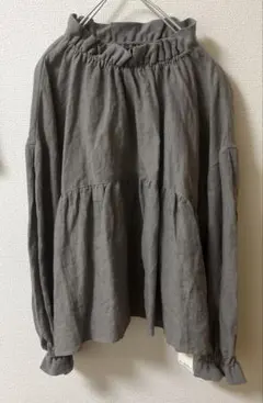 サマンサモスモス　立川限定　リネンスタンドフリルブラウス