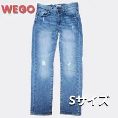 【WEGO】ストレッチダメージスキニーデニムパンツ Sサイズ ブルー ジーンズのサムネイル