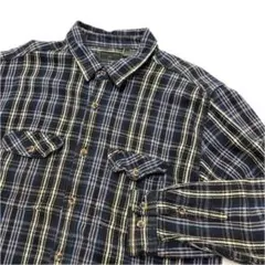 00's FIELD & STREAM ヘビー ネル シャツ XLサイズ 青