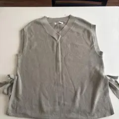 グレー Vネック ニットベスト M