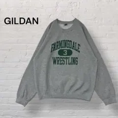 GILDANFARMINGDALEレスリングスウェットグレーLカレッジチーム系