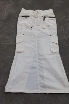 ゴア goa ミリタリー ジップ マーメイド カーゴスカート ベージュ