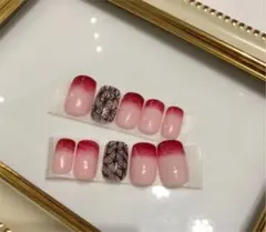 ネイルチップ 鬼滅の刃 竈門禰豆子ネイル