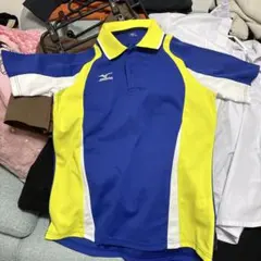 Mizuno ポロシャツ M 青/黄