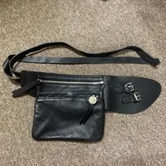 ヒロココシノ/ウエストポーチ本革ベルト　ブラック