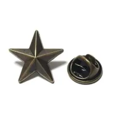 pin-1436　ラペルピン★ピンズ　スター　星　アンティーク・ゴールド