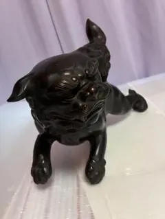 サーベルタイガー オブジェ ブラックパンサー 木彫り アジアン