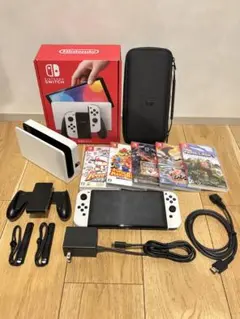 【美品】Nintendo Switch 有機EL本体+ ゲーム5本とケースセット