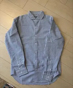 SIMPLICITÉ plus ストライプシャツ 長袖 XL ブルー系