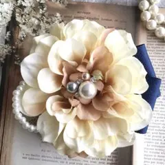 《BN1》　コサージュ　フォーマル　卒業式　卒園式　入学式　アンティークベージュ