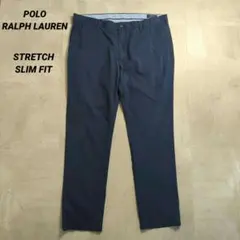 POLO RALPH LAURENポロチノストレッチスリム36/34ネイビー薄手