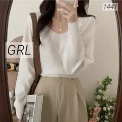 あ*送様 1441 美品 GRL グレイル Vネックニットトップス