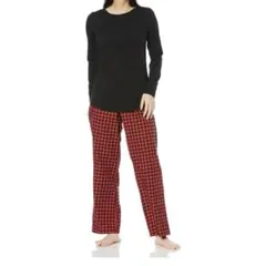 レディース パジャマ Ｌ セット 上下 チェック