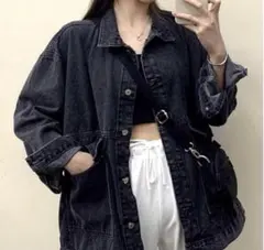 【美品】LOPASS オールシーズンデニムジャケットダークデニムオーバーサイズ