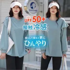 【新品】【欠陥あり】UPF50+ 接触冷感 長袖ラッシュガード グレー