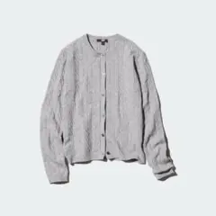 グレー ケーブルニット カーディガン Mサイズ