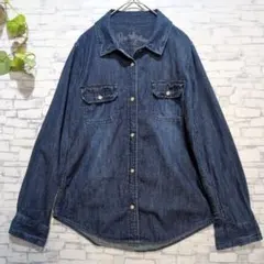 美品⭐️ アズールバイマウジー デニムシャツ S 紺 スナップボタン