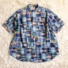 【美品】ビームスジャパン ボタンダウンシャツ チェック パッチワーク Lサイズ