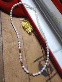 早いもの勝ち 18金x 淡水パールビーズのネックレス