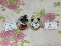 ディズニー クリスマス リルリンリン カプセルトイ 緑帽子 白帽子 ガチャ