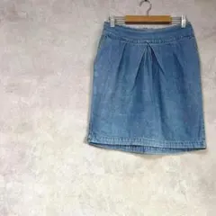 チャオパニック　デニムスカート　ミニ丈　青　台形　センタータック　春夏