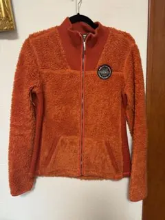 オレンジ フリースジャケット ジップアップ
