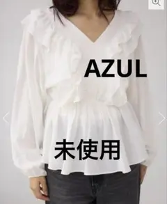 AZUL BY MOUSSY ラッフルショルダー長袖ブラウス