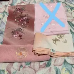 刺繍半衿2点刺繍風呂敷1点京ちりめん風呂敷1点まとめ売り大判ハンカチ1