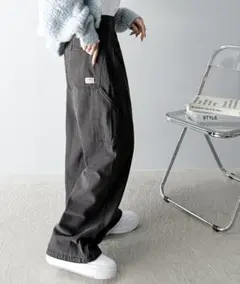 Java メンズライクペインターツイン&ワイドデニムパンツ