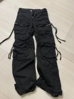 ZARA マルチポケット カーゴパンツ ブラック EUR36