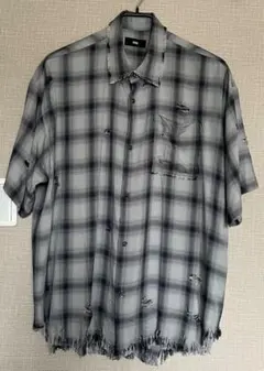HARE ダメージ加工 チェック柄 半袖シャツのサムネイル