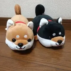 ハッピーまめしば　柴犬　ぬいぐるみ　セット　（黒柴、赤柴）