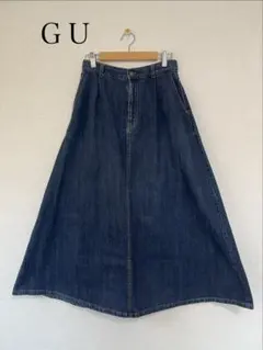 ＧＵ　ジーユー　フレアロングデニムスカート　インディゴ　Mサイズ