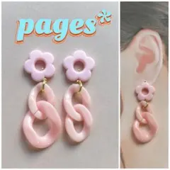 No.124*4 ワンカラーのお花ピアス/イヤリング