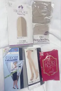 ストッキング 肌色 黒色 6個セット まとめ売り