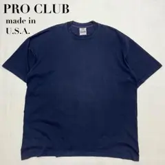 90s USA製 PRO CLUB ヘビーウェイト Tシャツ 2XL ネイビーのサムネイル