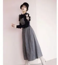 SNIDEL ステッチコルセットライクジャンスカ　千鳥柄　ギンガム　スナイデル