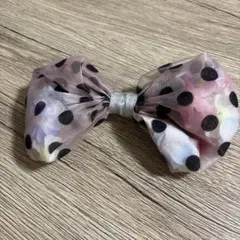 fafa ヘアゴム ピンク系 水玉模様