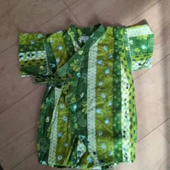 ベビー甚平 緑系 花柄 サイズ80