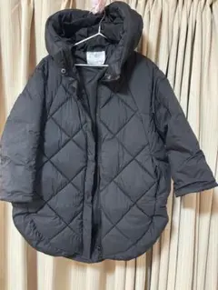 【ZARAキッズ】黒 キルティング フード付き ダウンコート 120cm