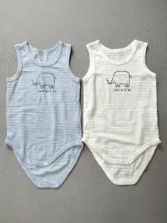 象プリントメッシュ肌着 ロンパース 2枚セット 70サイズ